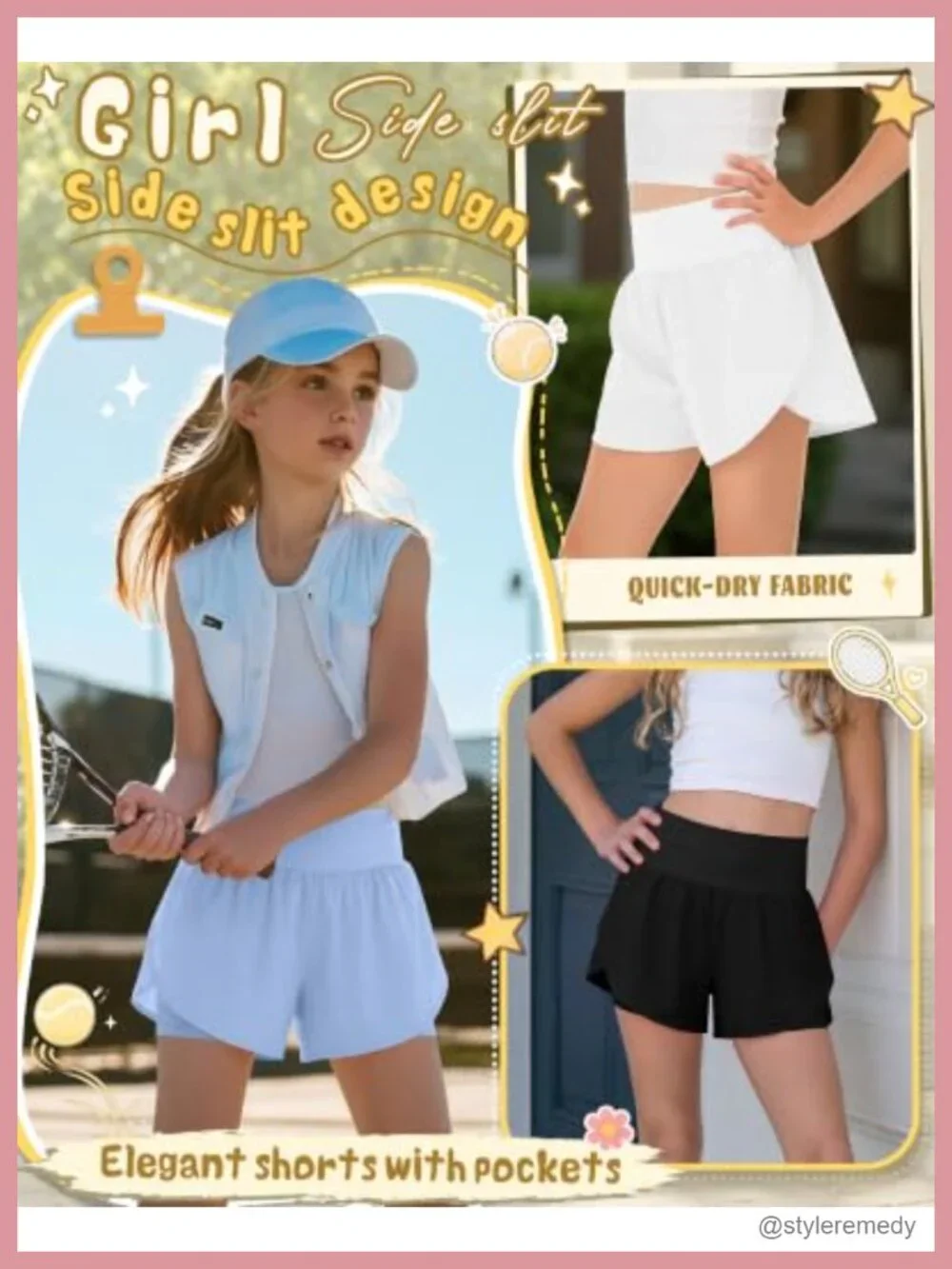 4 Pack Girls Athletic Shorts with Liner 2 in 1 Quick Dry High Waisted Running